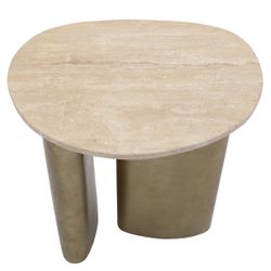 Audrey Large Side Table - Travertine