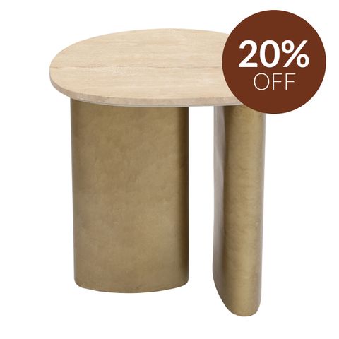 Audrey Large Side Table - Travertine
