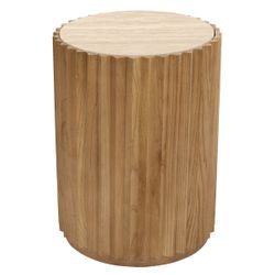 Carter Travertine Side Table - Walnut