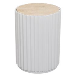 Carter Travertine Side Table - White