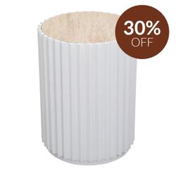 Carter Travertine Side Table - White