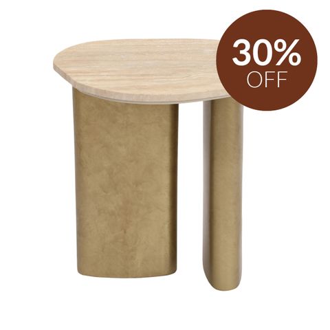Audrey Small Side Table - Travertine
