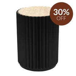 Carter Travertine Side Table - Black