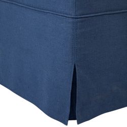 Brighton Slip Cover Bench Ottoman - Navy Linen - OUTLET NSW