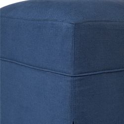 Brighton Slip Cover Bench Ottoman - Navy Linen - OUTLET NSW