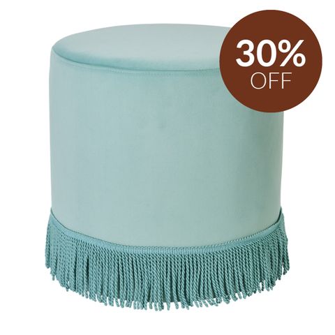 Nemi Stool - Duck Egg Blue Velvet