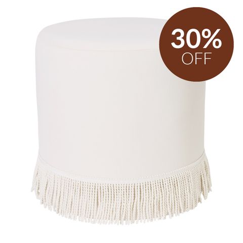 Nemi Stool - Ivory Velvet