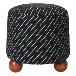 Orta Stool - Black Jacquard