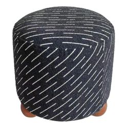 Orta Stool - Black Jacquard