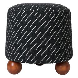 Orta Stool - Black Jacquard