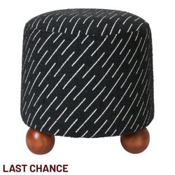 Orta Stool - Black Jacquard