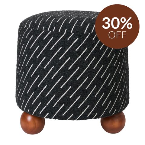 Orta Stool - Black Jacquard