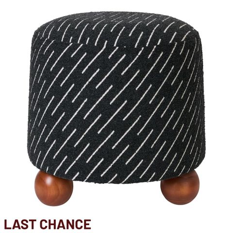 Orta Stool - Black Jacquard