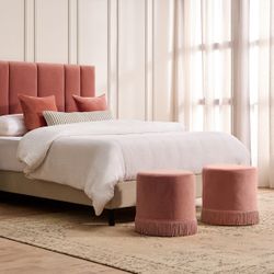 Nemi Stool - Soft Pink Velvet