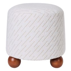 Orta Stool - White Jacquard