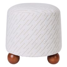 Orta Stool - White Jacquard