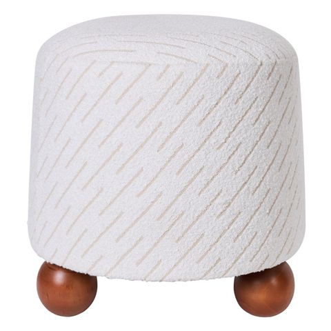 Orta Stool - White Jacquard