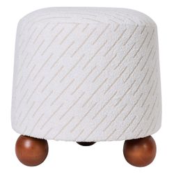 Orta Stool - White Jacquard