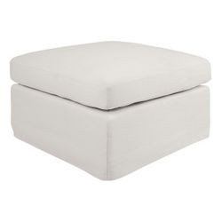 Birkshire Slip Cover Ottoman - Off White Linen - OUTLET NSW