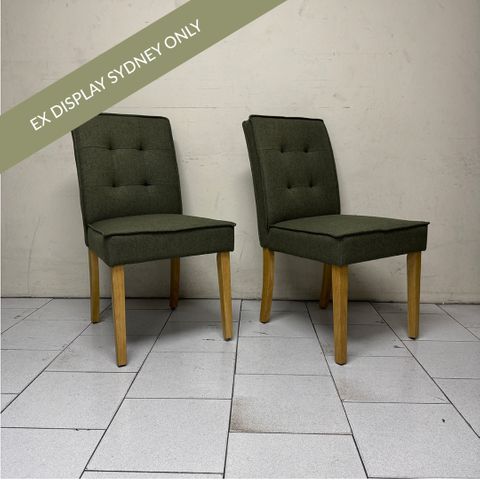 Arnie Dining Chair Set of 2 - Olive - OUTLET NSW