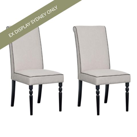 Elaine Dining Chair Set of 2 - Warm Grey - OUTLET NSW