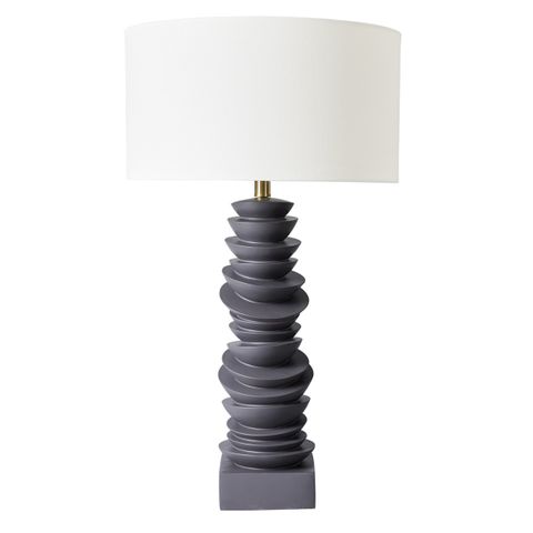 Mendoza Table Lamp - Grey w White Shade