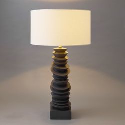 Mendoza Table Lamp - Grey w White Shade