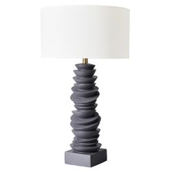 Mendoza Table Lamp - Grey w White Shade