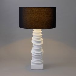 Mendoza Table Lamp - White w Black Shade