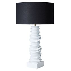 Mendoza Table Lamp - White w Black Shade