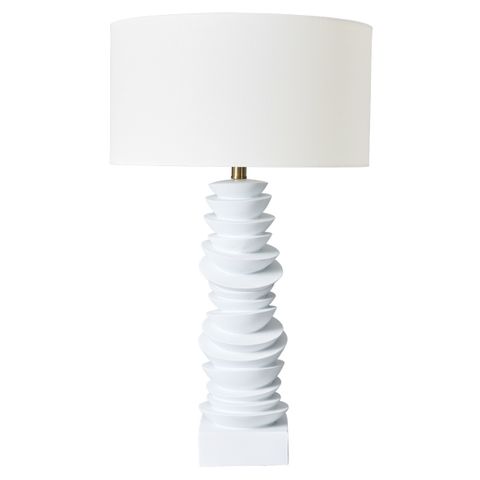 Mendoza Table Lamp - White w White Shade