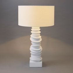 Mendoza Table Lamp - White w White Shade