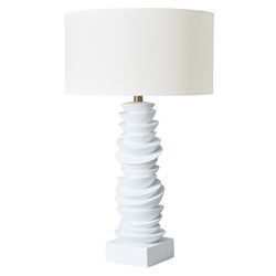 Mendoza Table Lamp - White w White Shade