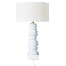 Mendoza Table Lamp - White w White Shade