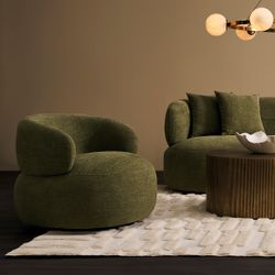 Greenwich Swivel Occasional Chair - Sage Chenille