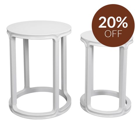 Cadie Nesting Side Tables - White