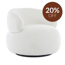 Greenwich Swivel Occasional Chair - Ivory Chenille