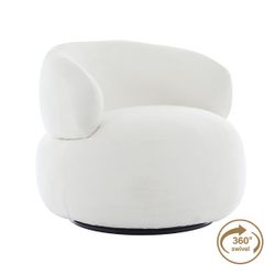 Greenwich Swivel Occasional Chair - Ivory Chenille