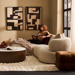 Greenwich 3 Seater Sofa w Left Chaise - Natural Chenille