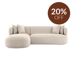 Greenwich 3 Seater Sofa w Left Chaise - Natural Chenille