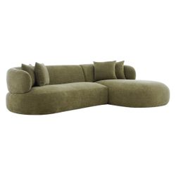 Greenwich 3 Seater Sofa w Right Chaise - Sage Chenille