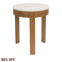Oliver Marble Side Table - Large Oak