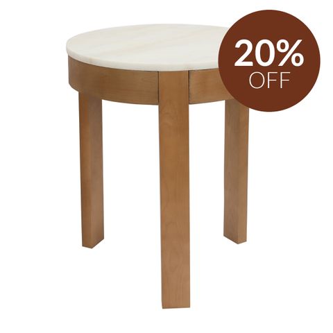 Oliver Marble Side Table - Large Oak
