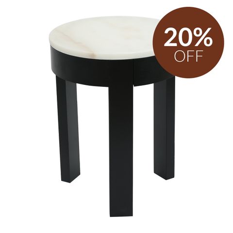 Oliver Marble Side Table - Small Black