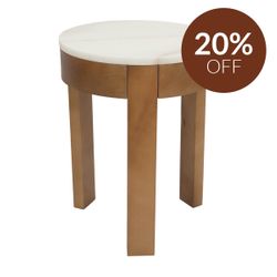Oliver Marble Side Table - Small Oak