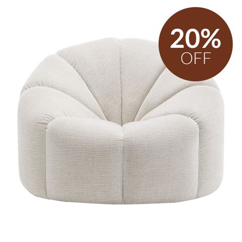 Avalon Occasional Chair - Cream Chenille