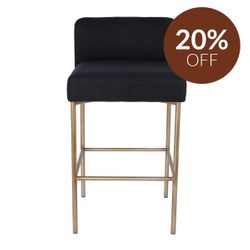 Leon Kitchen Stool - Black Linen