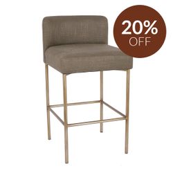 Leon Kitchen Stool - Chocolate Linen