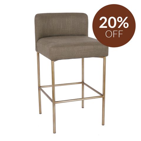 Leon Kitchen Stool - Chocolate Linen