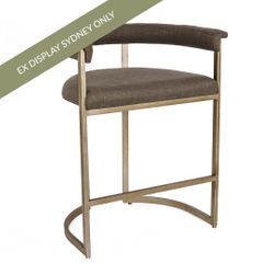Dino Kitchen Stool - Chocolate Linen - OUTLET NSW